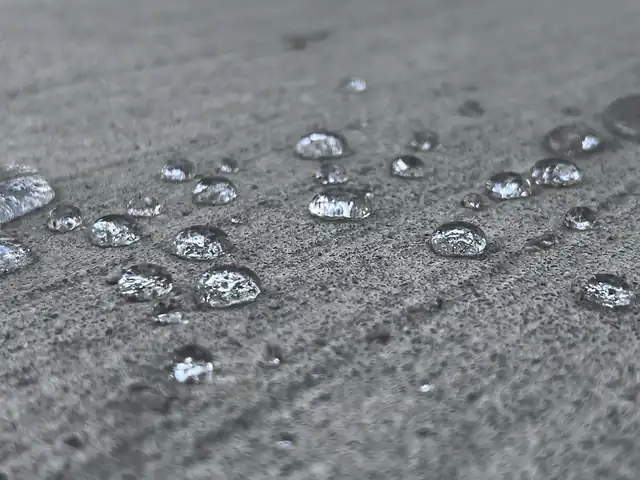 Water beading on protected concrete