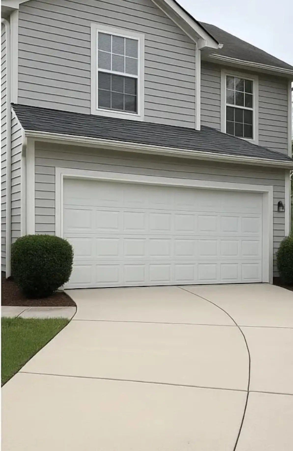 The same driveway after cleaning, light and even